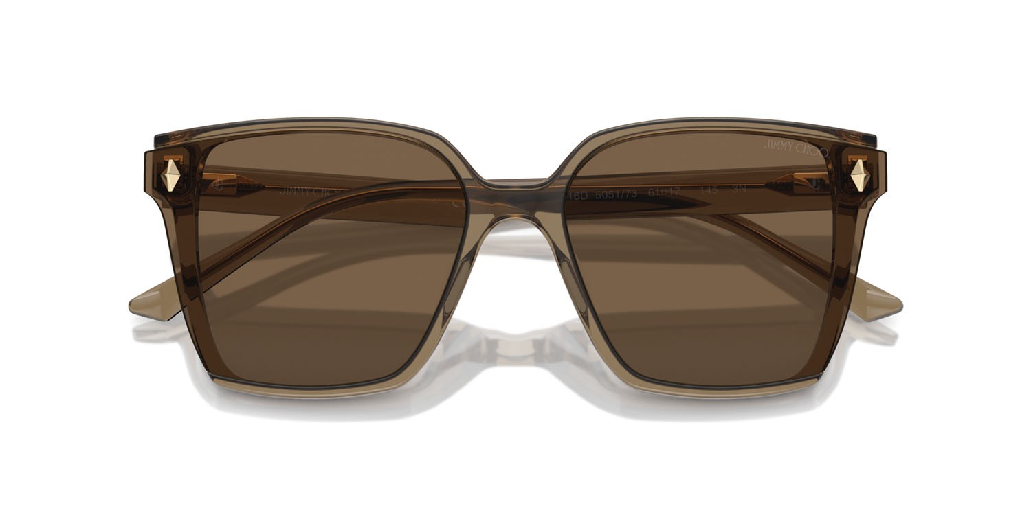 Occhiali da sole Jimmy Choo JC 5016D (505173) colore marrone trasparente forma rettangolare lenti marrone scuro