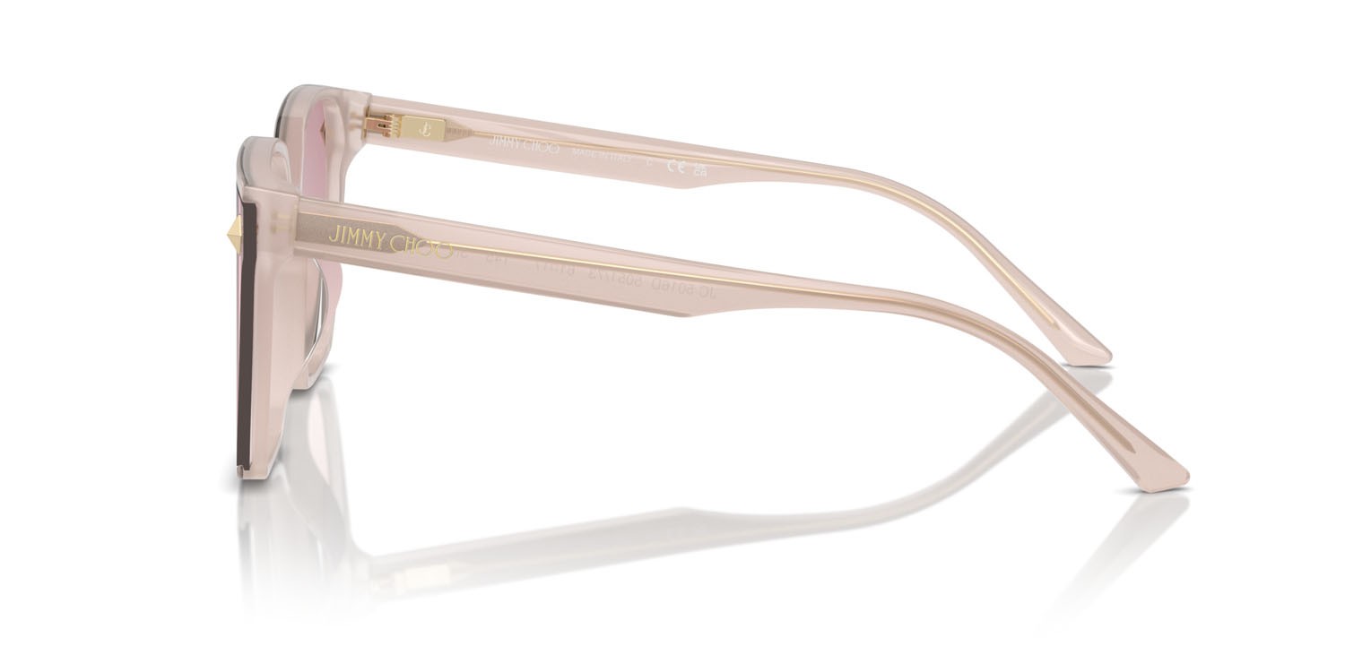 Occhiali da sole Jimmy Choo JC 5016D (505268) colore rosa opale forma rettangolare lenti marrone sfumato violetto