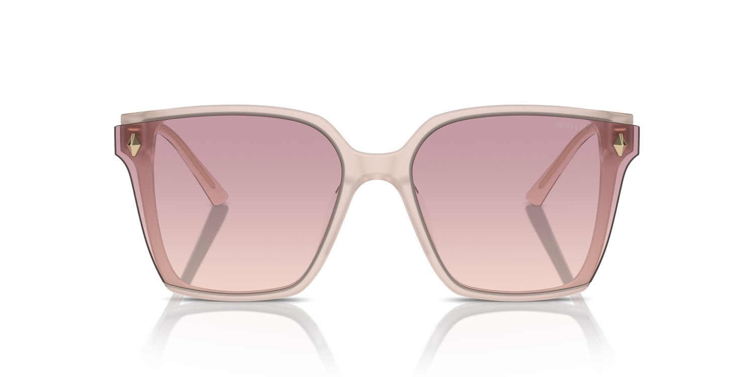 Occhiali da sole Jimmy Choo JC 5016D (505268) colore rosa opale forma rettangolare lenti marrone sfumato violetto