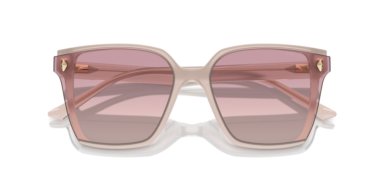 Occhiali da sole Jimmy Choo JC 5016D (505268) colore rosa opale forma rettangolare lenti marrone sfumato violetto