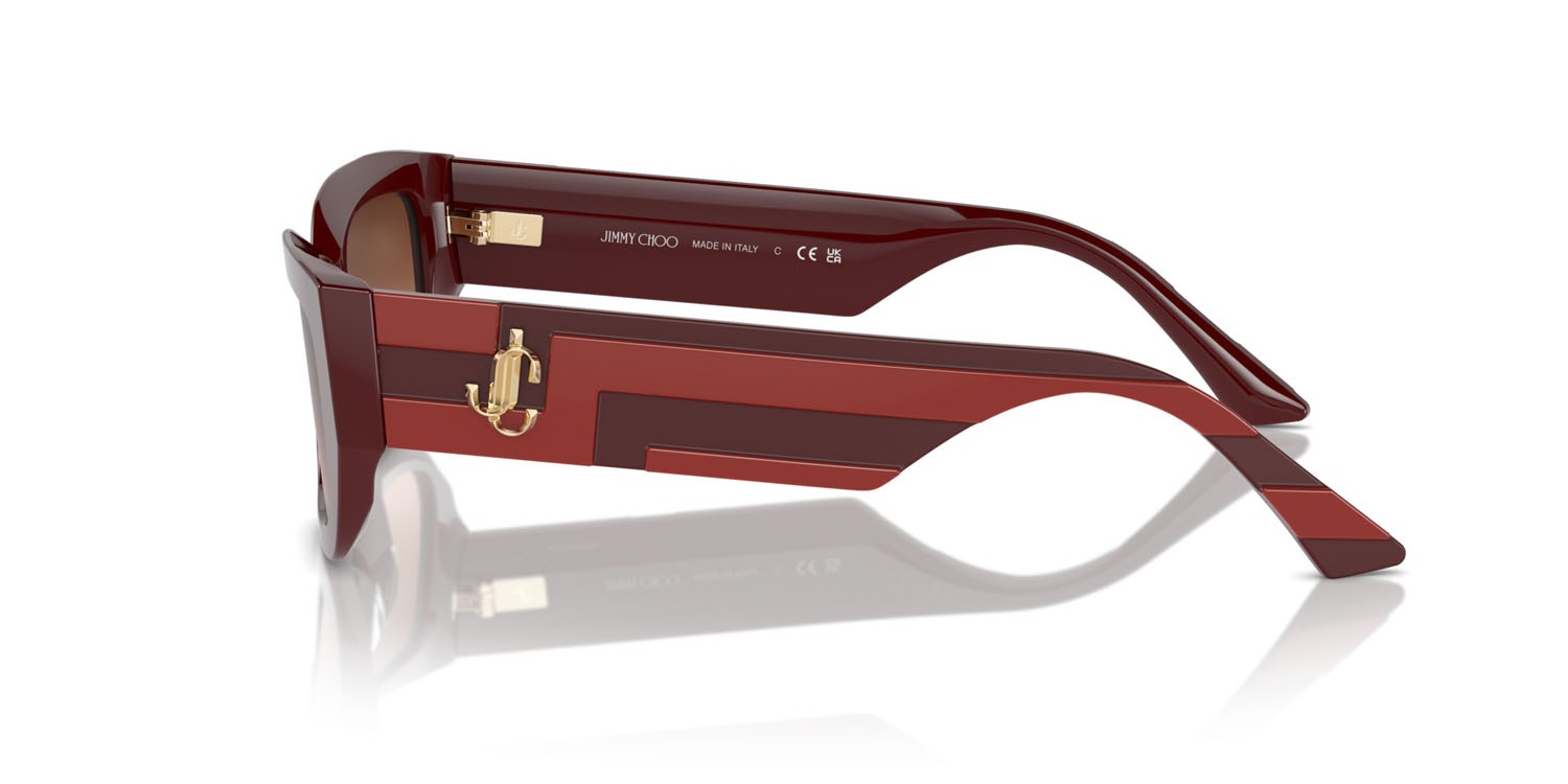 Occhiali da sole Jimmy Choo JC 5017 (50135M) colore rosso forma quadrato lenti rosa sfumato grigio