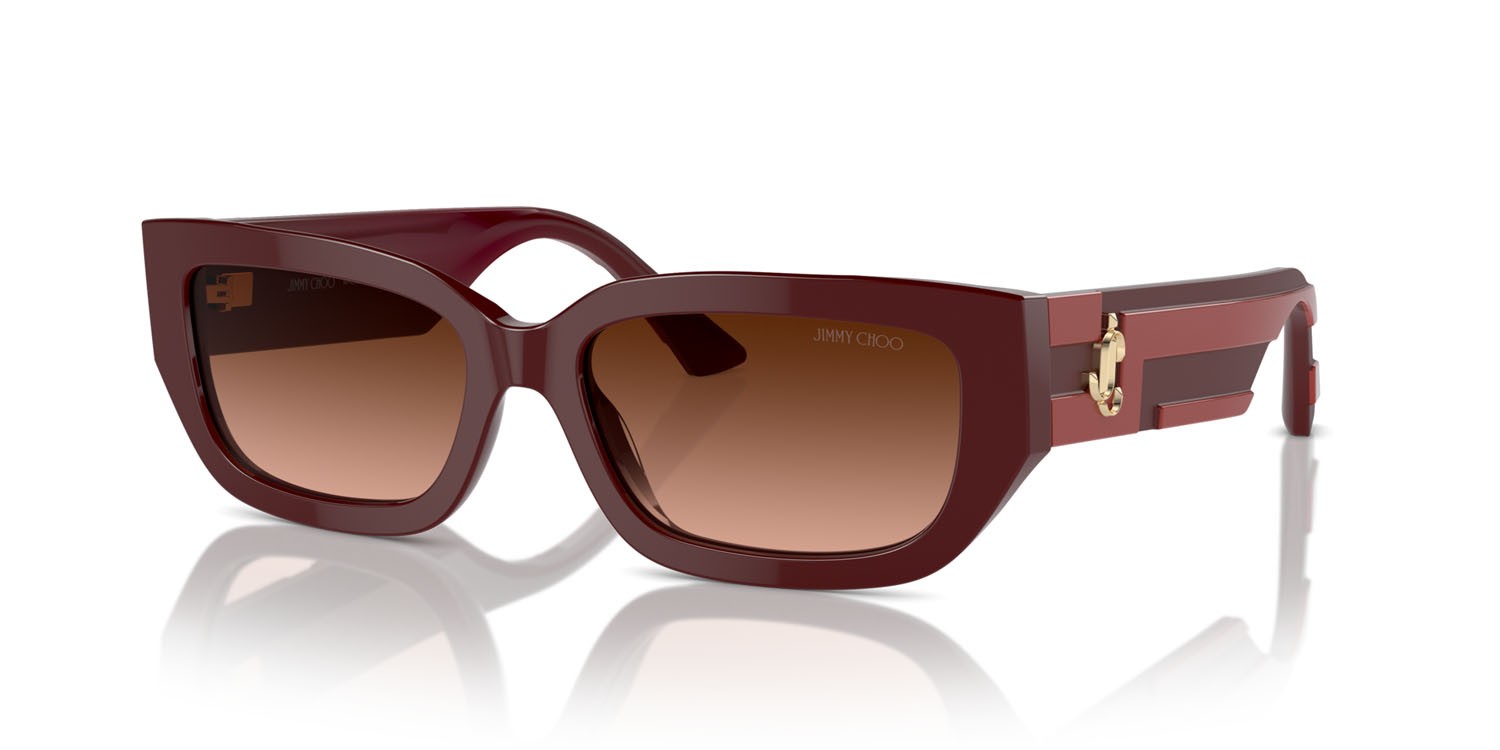 Occhiali da sole Jimmy Choo JC 5017 (50135M) colore rosso forma quadrato lenti rosa sfumato grigio