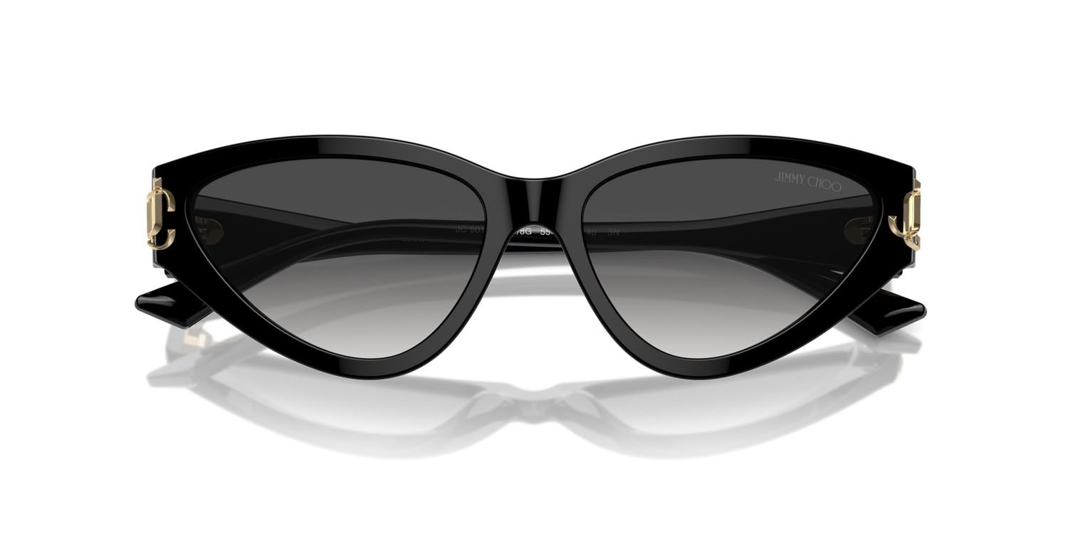 Occhiali da sole Jimmy Choo JC 5019 (50008G) colore nero forma cat eye lenti sfumato grigio
