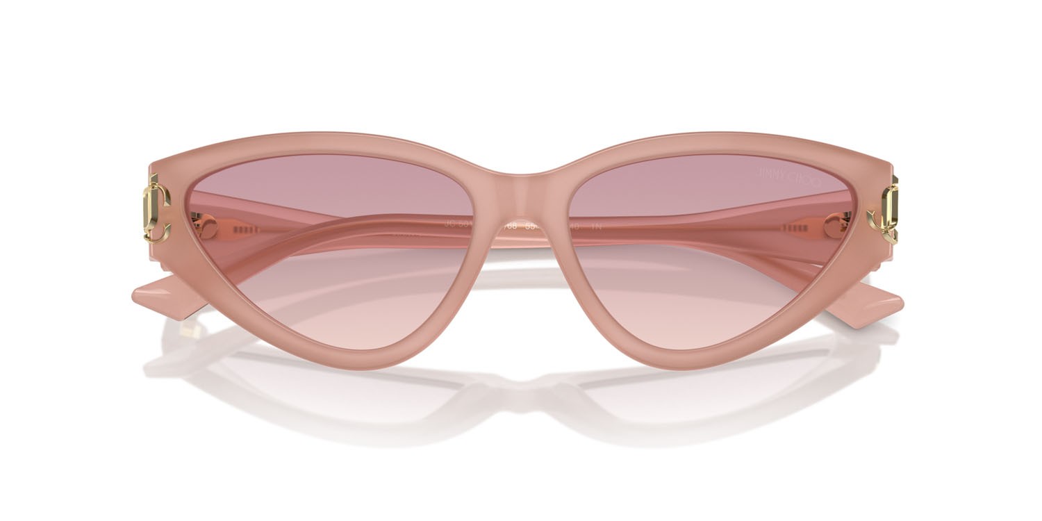 Occhiali da sole Jimmy Choo JC 5019 (502768) colore rosa opale forma cat eye lenti marrone sfumato violetto