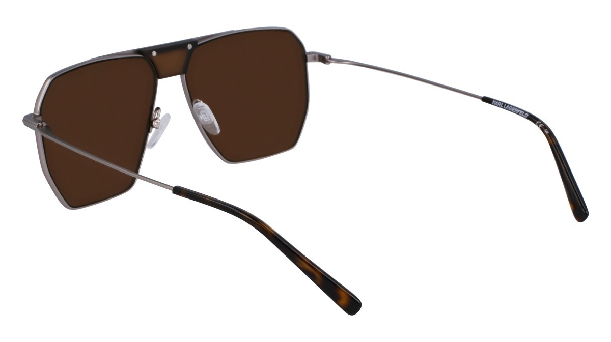 Sunglasses Karl Lagerfeld KL350S (042) color matte silver shape aviator lenses solid khaki