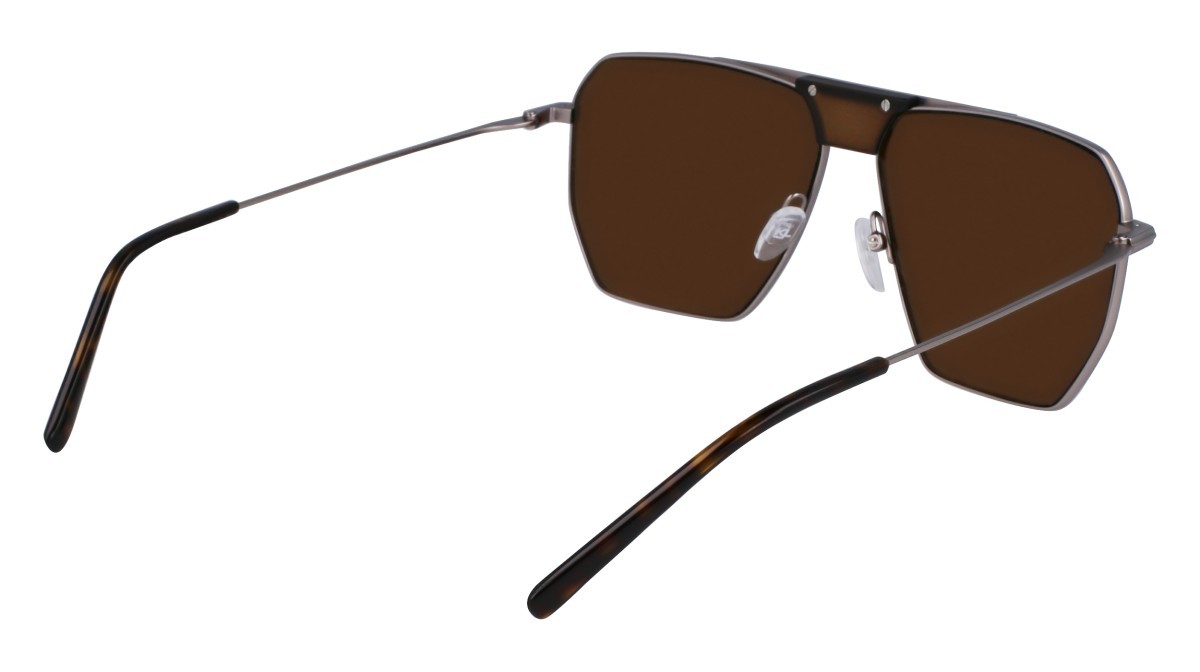 Sunglasses Karl Lagerfeld KL350S (042) color matte silver shape aviator lenses solid khaki