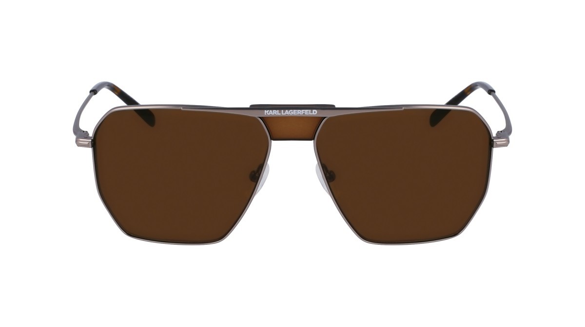Sunglasses Karl Lagerfeld KL350S (042) color matte silver shape aviator lenses solid khaki