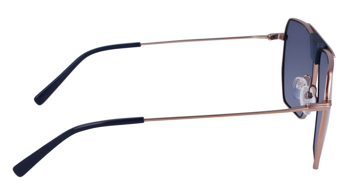 Occhiali da sole Karl Lagerfeld KL350S (718) colore matte amber gold forma aviator lenti solid blue