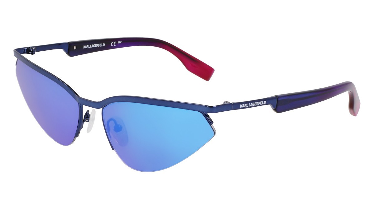 Sonnenbrillen Karl Lagerfeld KL352S (404) farbe dark blue form rechteckig gläser solid blue violet mirror