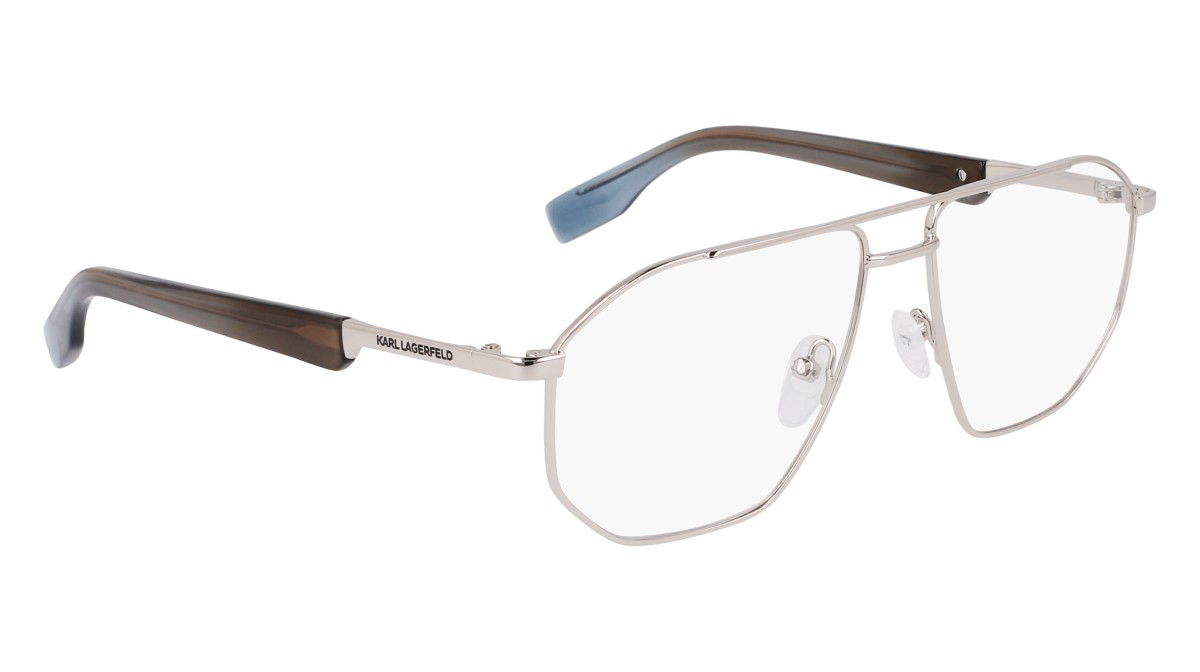 Brillen Karl Lagerfeld KL353 (041) farbe silver form aviator 