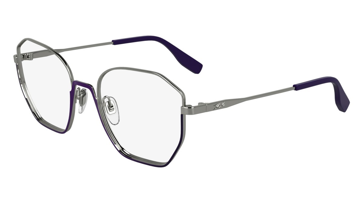 Occhiali da vista Karl Lagerfeld KL356 (532) colore violet/silver forma rettangolare lenti color 3