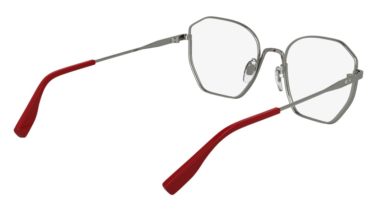 Occhiali da vista Karl Lagerfeld KL356 (638) colore red/silver forma rettangolare lenti color 4