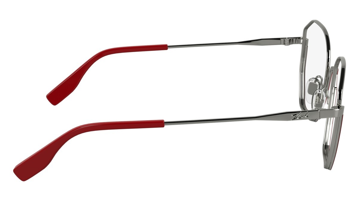 Occhiali da vista Karl Lagerfeld KL356 (638) colore red/silver forma rettangolare lenti color 4