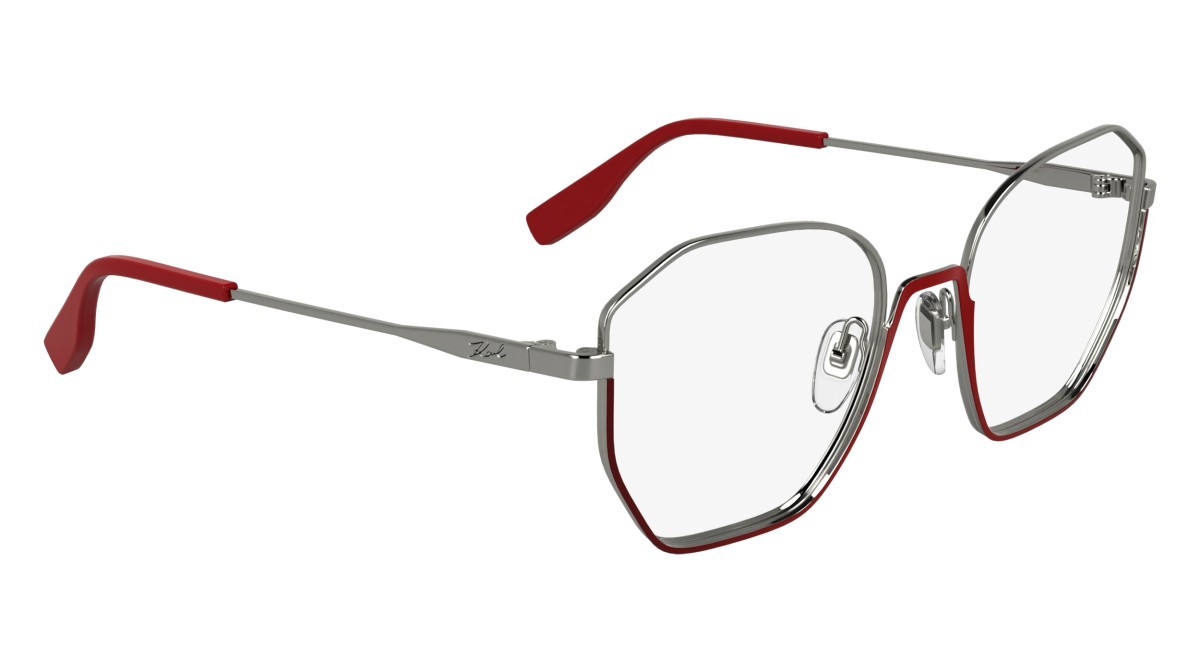 Occhiali da vista Karl Lagerfeld KL356 (638) colore red/silver forma rettangolare lenti color 4