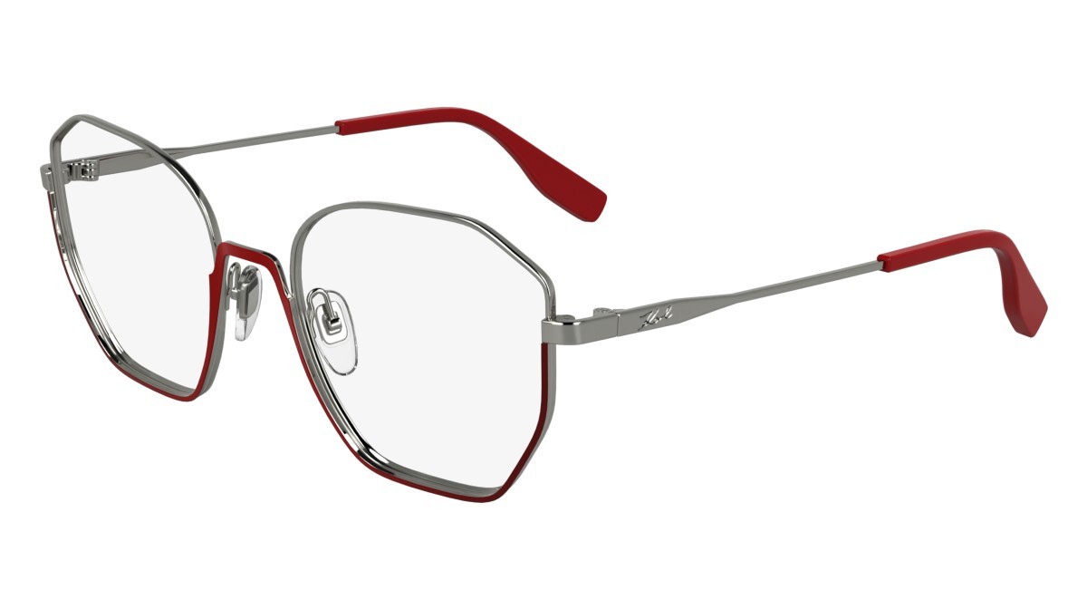 Occhiali da vista Karl Lagerfeld KL356 (638) colore red/silver forma rettangolare lenti color 4