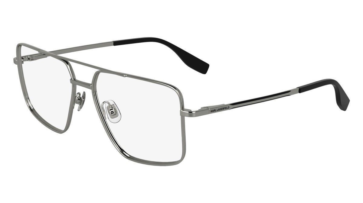 Occhiali da vista Karl Lagerfeld KL357 (041) colore silver forma aviator lenti color 2