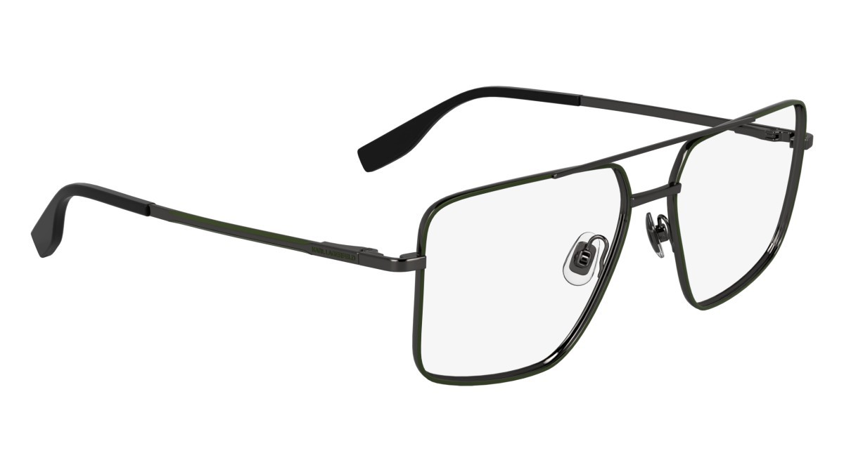 Occhiali da vista Karl Lagerfeld KL357 N (305) colore khaki/dark gun forma aviator 