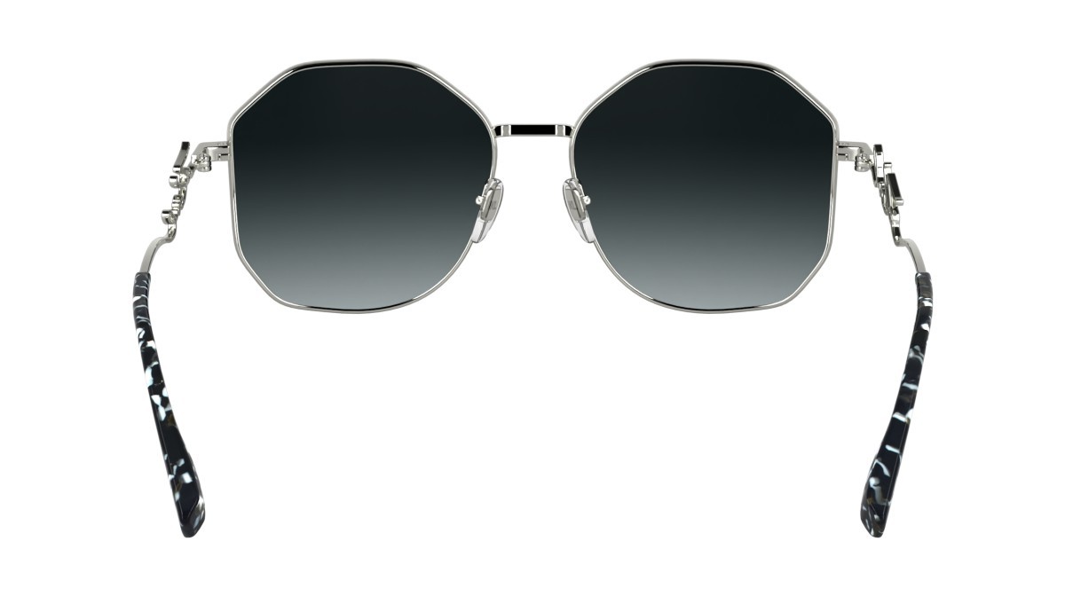 Occhiali da sole Karl Lagerfeld KL358S (040) colore silver shiny forma rettangolare lenti gradient grey