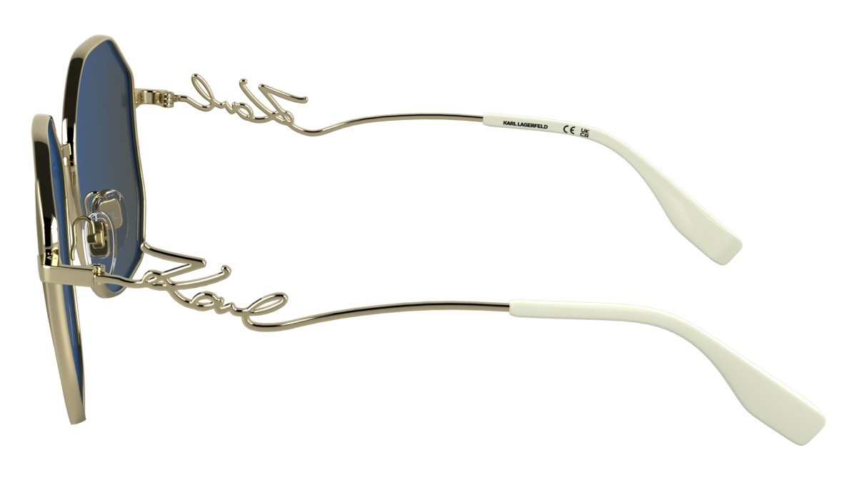 Occhiali da sole Karl Lagerfeld KL358S (714) colore gold shiny forma rettangolare lenti solid light brown mirror