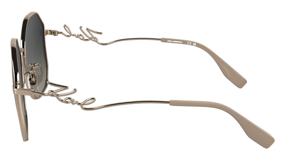Occhiali da sole Karl Lagerfeld KL358S (770) colore rose gold forma rettangolare lenti gradient grey brown