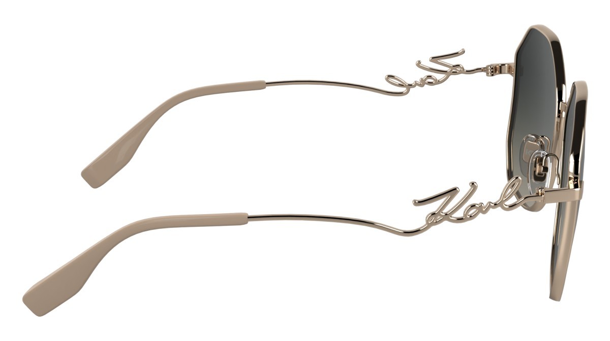 Occhiali da sole Karl Lagerfeld KL358S (770) colore rose gold forma rettangolare lenti gradient grey brown