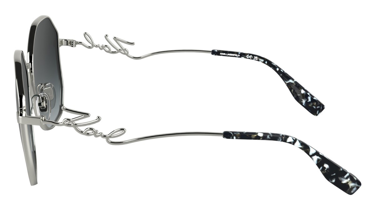 Occhiali da sole Karl Lagerfeld KL358S N (040) colore silver shiny forma rettangolare 
