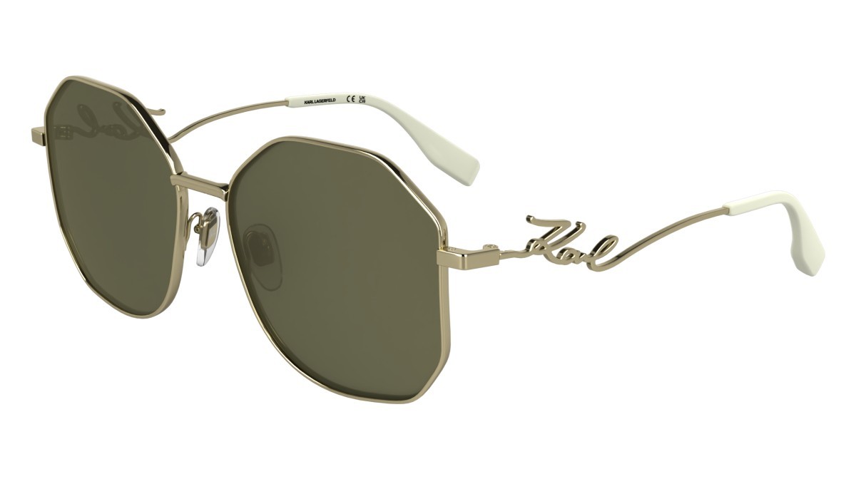 Occhiali da sole Karl Lagerfeld KL358S N (714) colore gold shiny forma rettangolare 