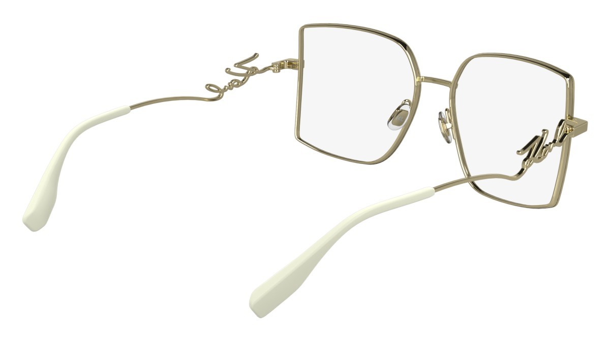 Occhiali da vista Karl Lagerfeld KL359 (715) colore shiny gold forma rettangolare lenti colore - 3