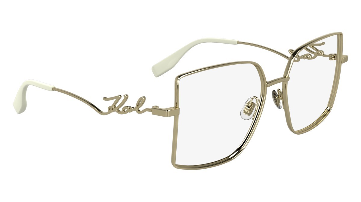 Occhiali da vista Karl Lagerfeld KL359 (715) colore shiny gold forma rettangolare lenti colore - 3