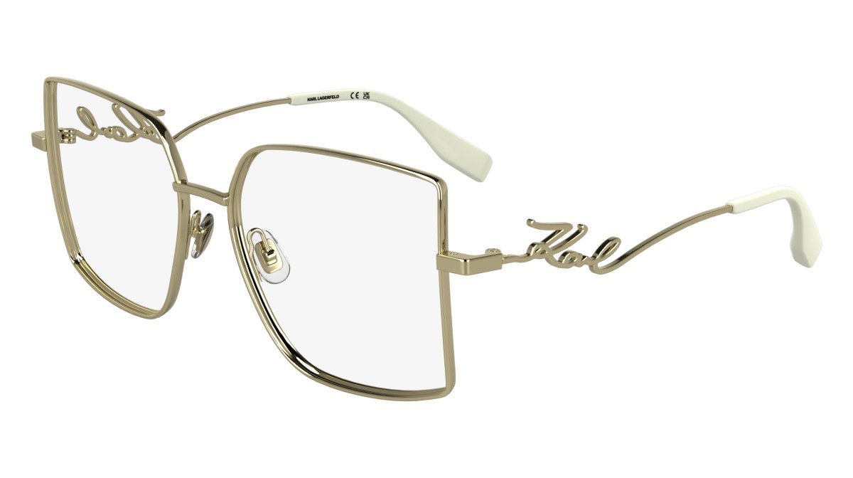 Occhiali da vista Karl Lagerfeld KL359 (715) colore shiny gold forma rettangolare lenti colore - 3