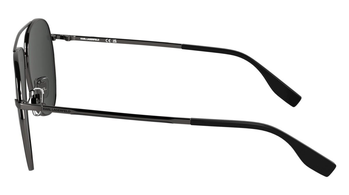 Occhiali da sole Karl Lagerfeld KL360S (015) colore dark gun forma aviator lenti solid smoke