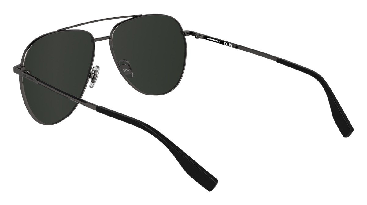 Occhiali da sole Karl Lagerfeld KL360S (015) colore dark gun forma aviator lenti solid smoke