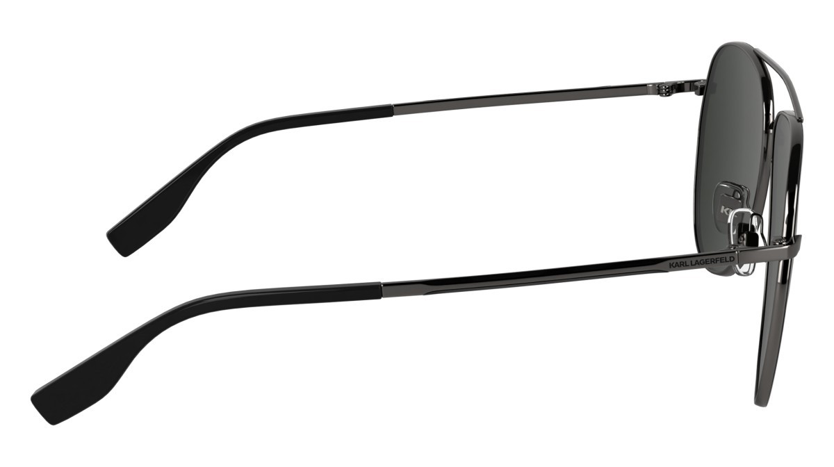 Occhiali da sole Karl Lagerfeld KL360S (015) colore dark gun forma aviator lenti solid smoke