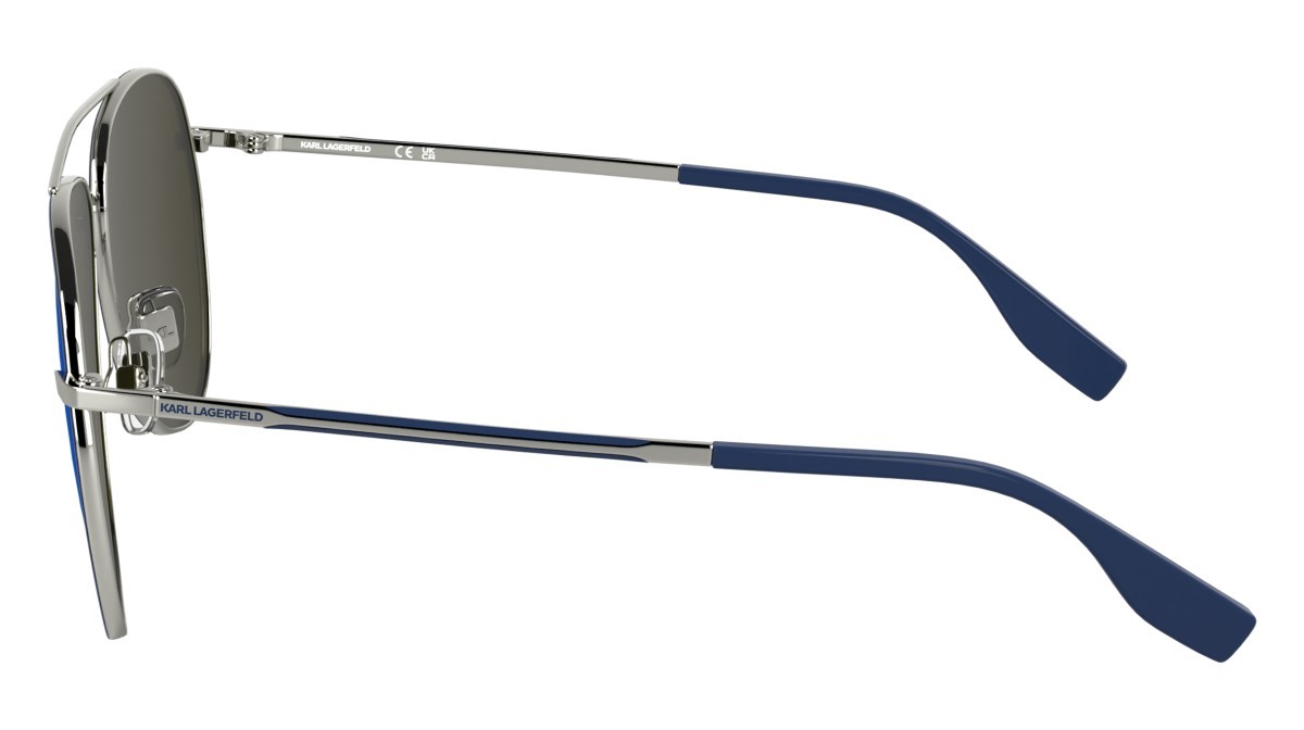 Occhiali da sole Karl Lagerfeld KL360S (040) colore silver forma aviator lenti solid brown with blue mirror