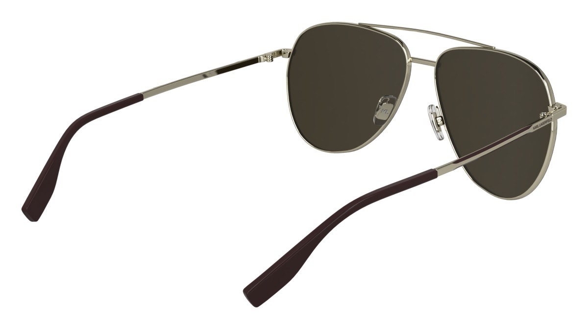 Occhiali da sole Karl Lagerfeld KL360S (712) colore light gold forma aviator lenti solid brown with mirror