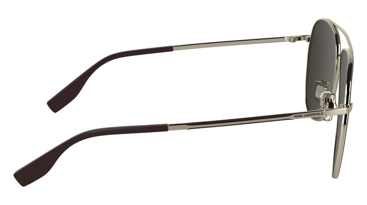 Occhiali da sole Karl Lagerfeld KL360S (712) colore light gold forma aviator lenti solid brown with mirror