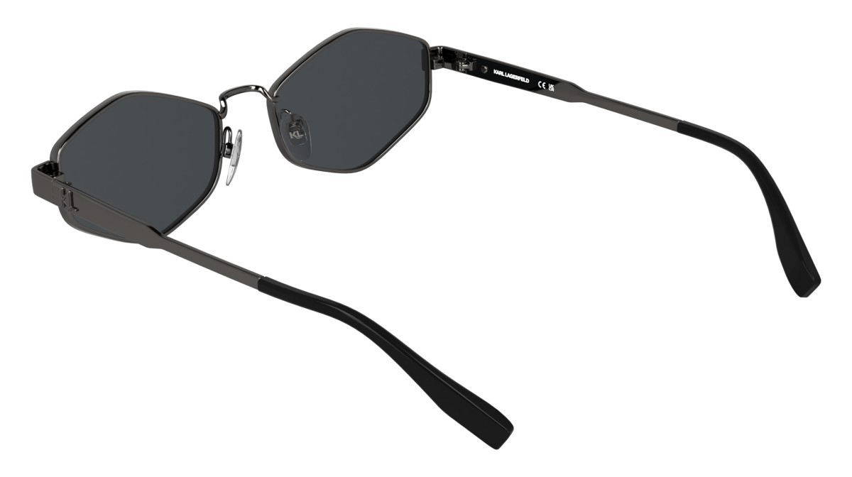 Occhiali da sole Karl Lagerfeld KL365S (021) colore dark silver forma cat eye lenti solid smoke