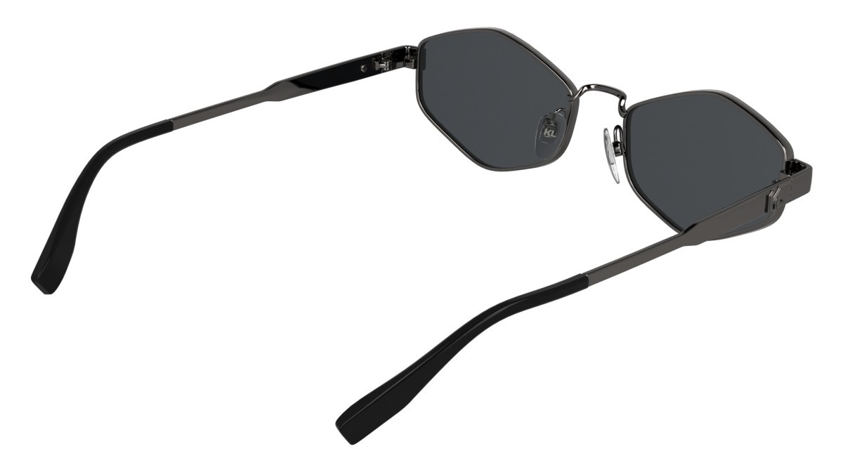 Occhiali da sole Karl Lagerfeld KL365S (021) colore dark silver forma cat eye lenti solid smoke