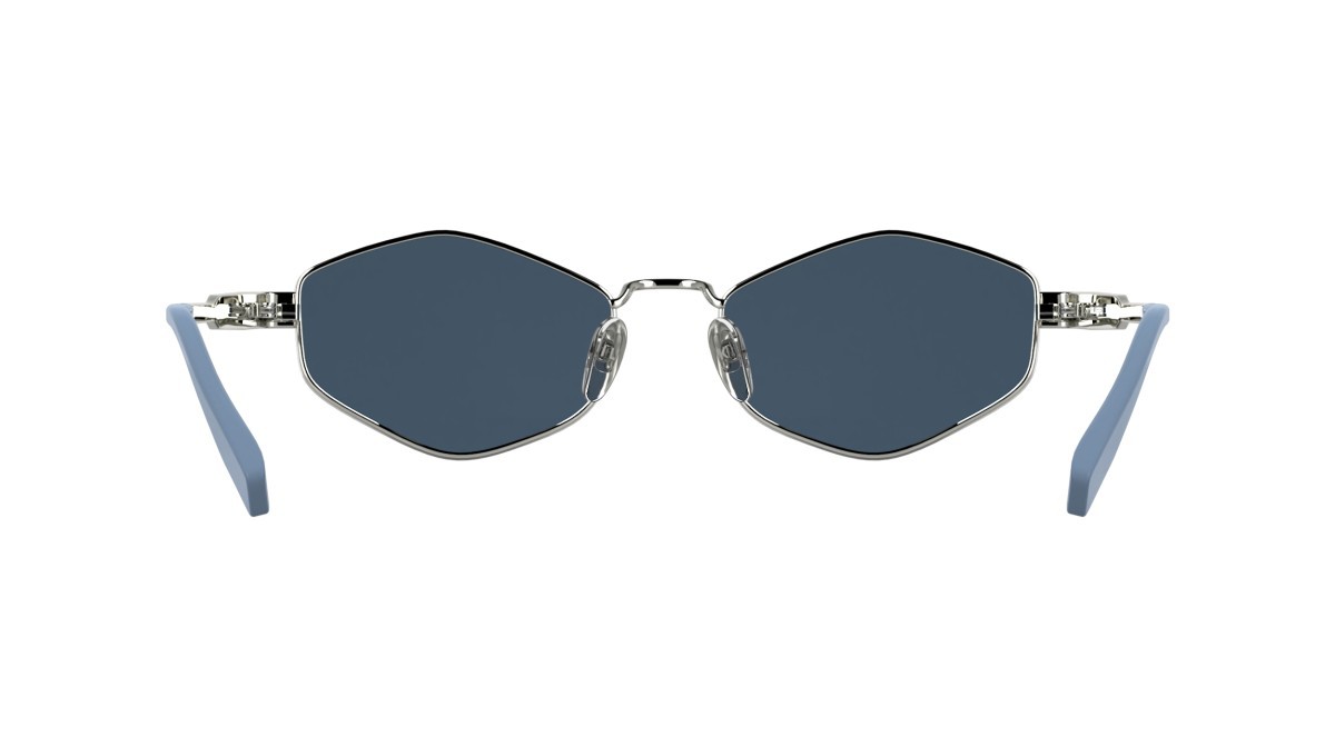 Occhiali da sole Karl Lagerfeld KL365S (040) colore silver forma cat eye lenti solid blue