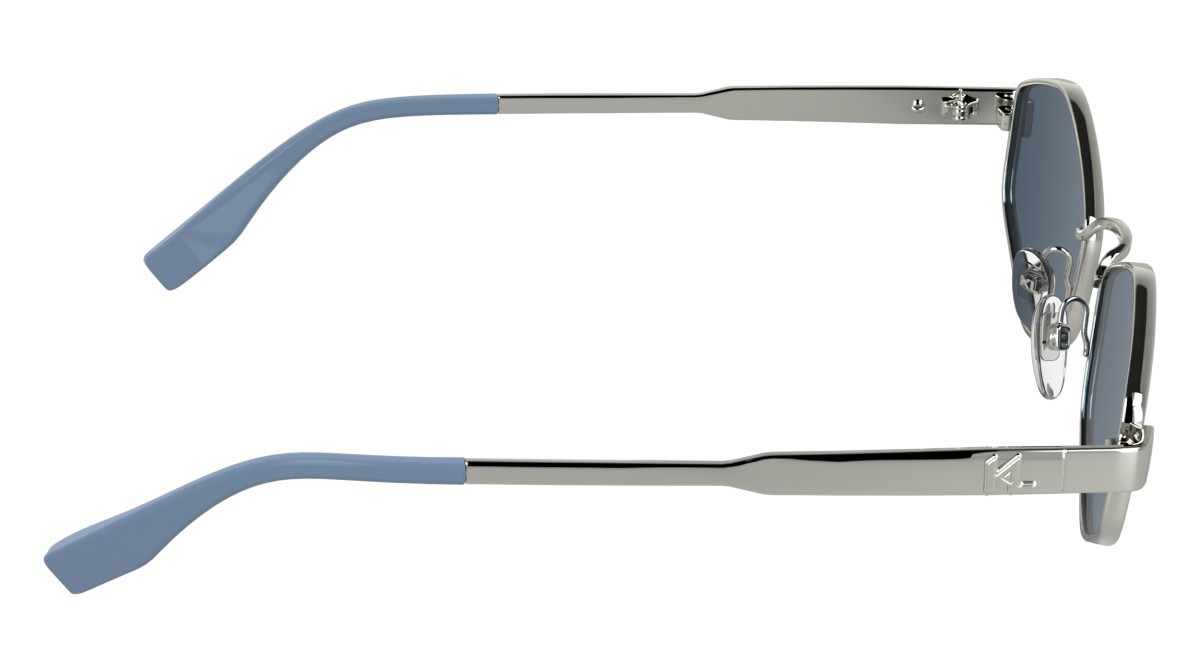 Occhiali da sole Karl Lagerfeld KL365S (040) colore silver forma cat eye lenti solid blue