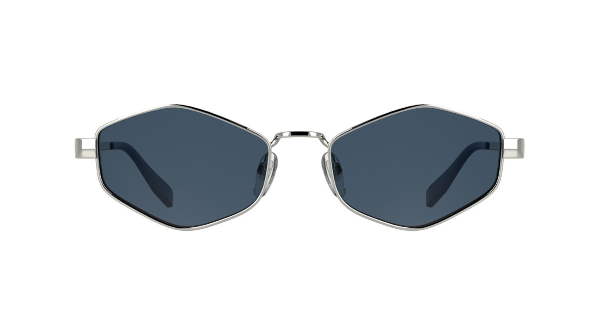 Occhiali da sole Karl Lagerfeld KL365S (040) colore silver forma cat eye lenti solid blue