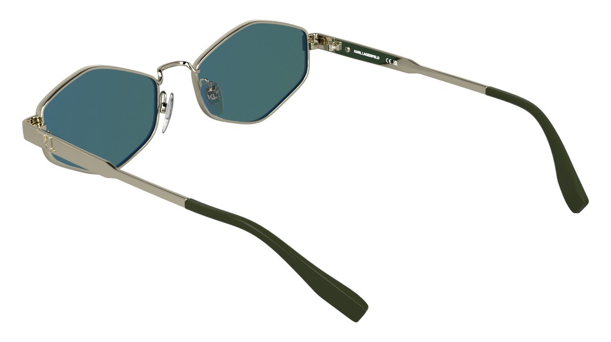 Sonnenbrillen Karl Lagerfeld KL365S (712) farbe light gold form cat-eye gläser solid mirror green