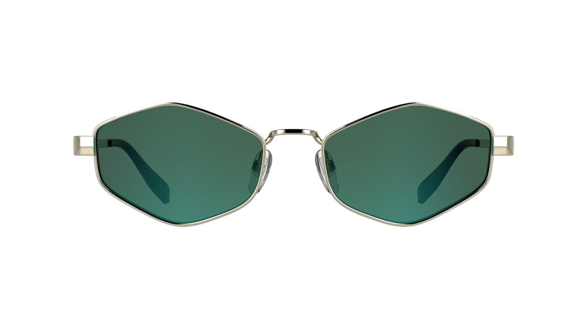 Sonnenbrillen Karl Lagerfeld KL365S (712) farbe light gold form cat-eye gläser solid mirror green