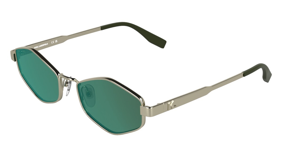 Sonnenbrillen Karl Lagerfeld KL365S (712) farbe light gold form cat-eye gläser solid mirror green