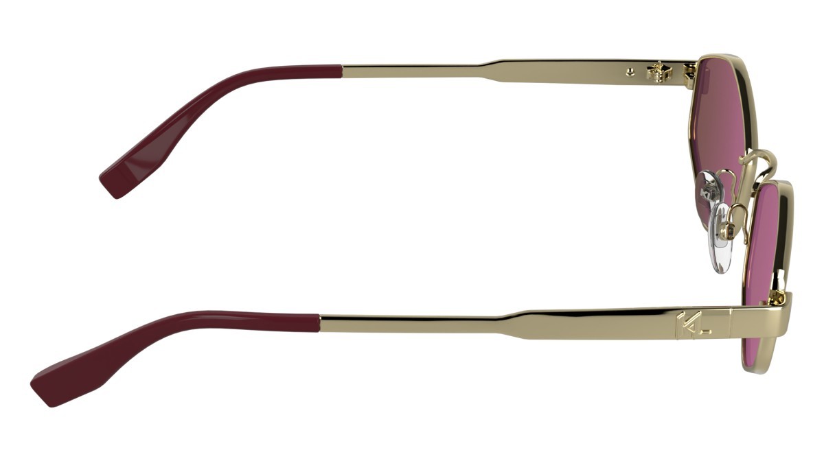 Occhiali da sole Karl Lagerfeld KL365S (714) colore gold shiny forma cat eye lenti brown - crystal mirror