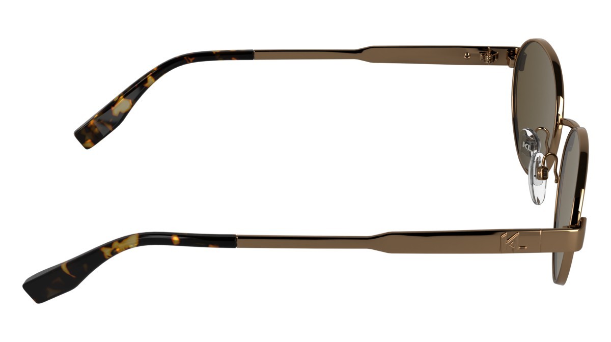 Occhiali da sole Karl Lagerfeld KL366S (717) colore amber gold forma ovale lenti solid brown mirror gold