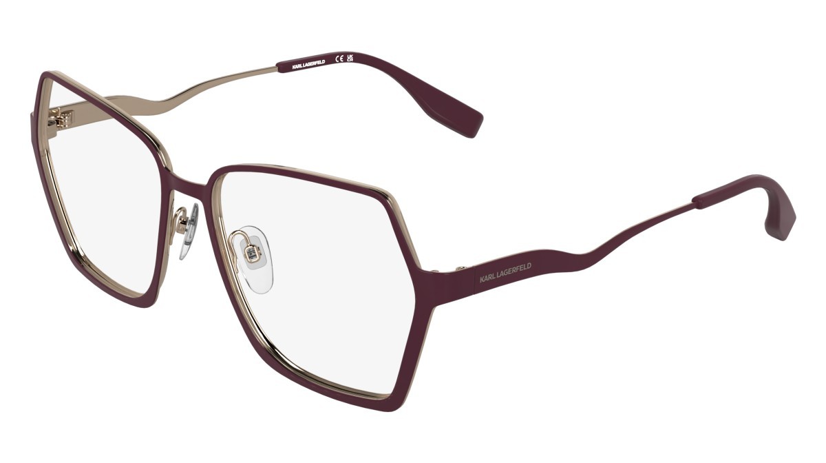 Occhiali da vista Karl Lagerfeld KL368 (605) colore wine/rose gold forma rettangolare 