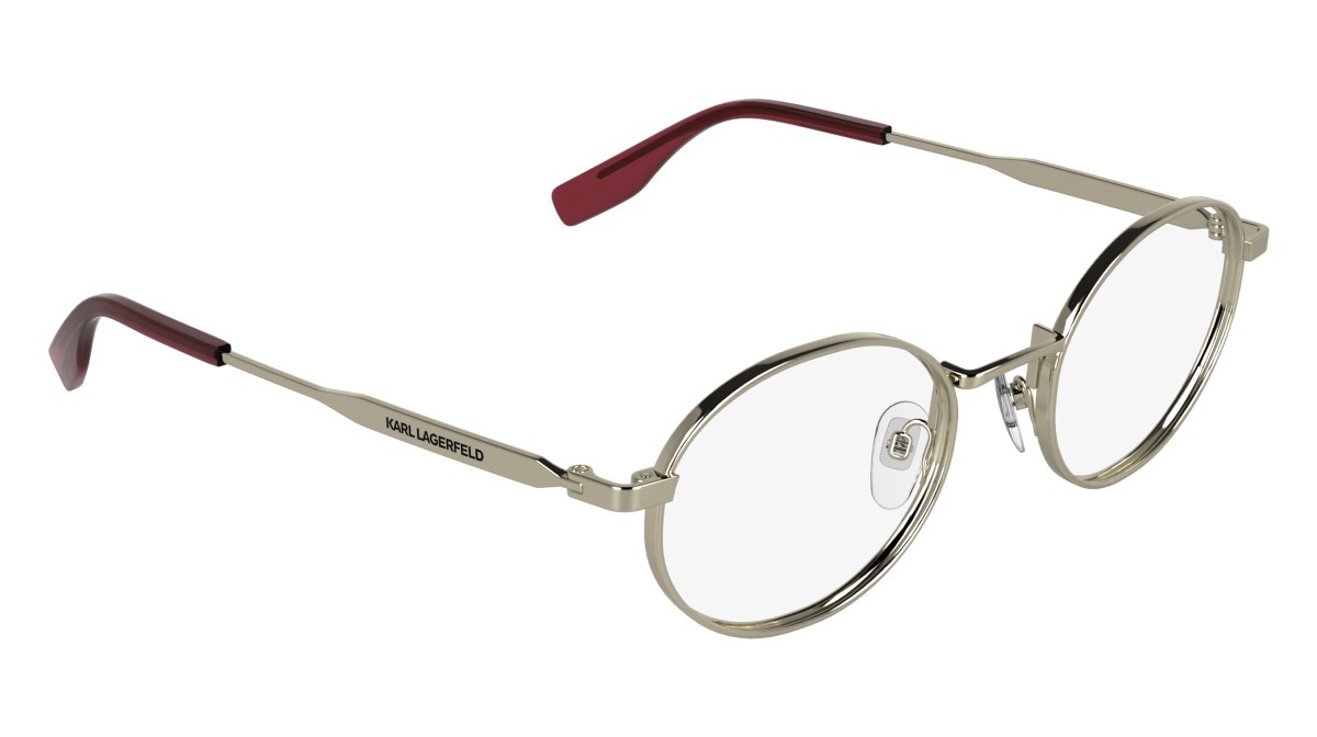 Occhiali da vista Karl Lagerfeld KL369 (727) colore light gold/burgundy forma ovale 