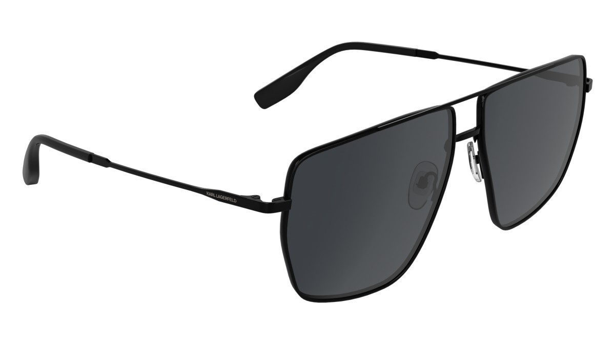 Occhiali da sole Karl Lagerfeld KL370S (001) colore black forma navigator lenti solid smoke