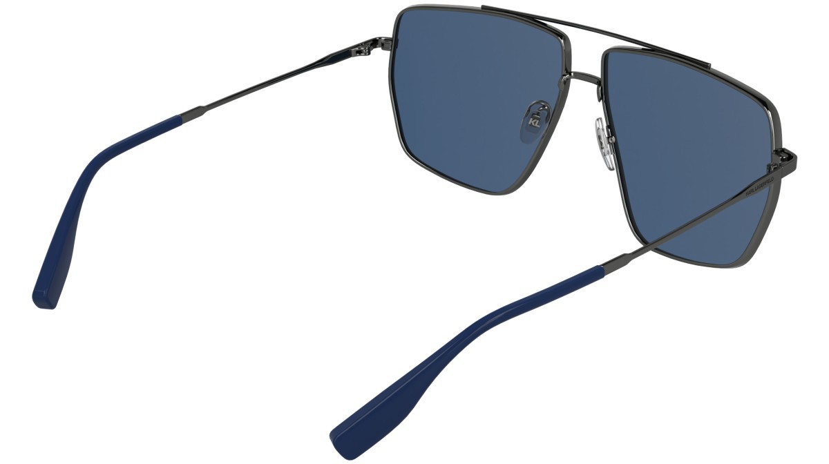 Occhiali da sole Karl Lagerfeld KL370S (015) colore dark gun forma navigator lenti solid blue